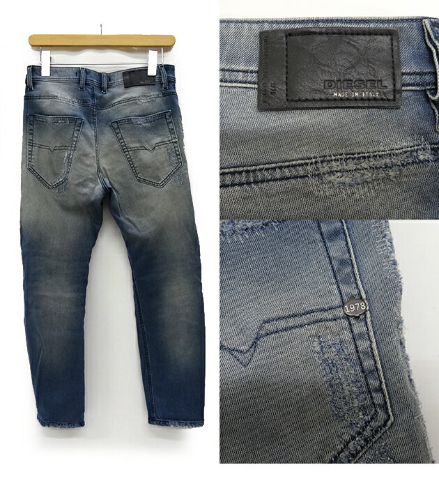 【DIESEL】 ディーゼル NARROT 0672L レギュラーキャロット デニム W26 ウォッシュ ストレッチ ダメージ加工 D.N.A. S/S 2016 【中古】FF2354