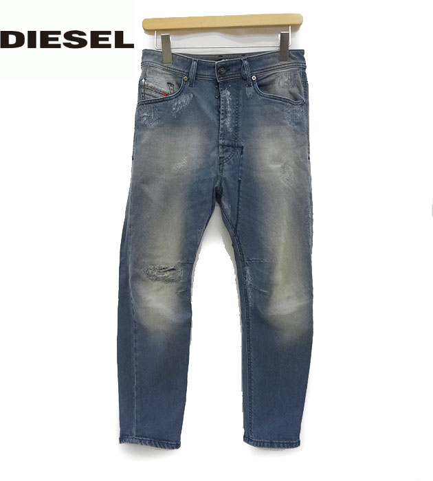 【DIESEL】 ディーゼル NARROT 0672L レギュラーキャロット デニム W26 ウォッシュ ストレッチ ダメージ加工 D.N.A. S/S 2016 【中古】FF2354