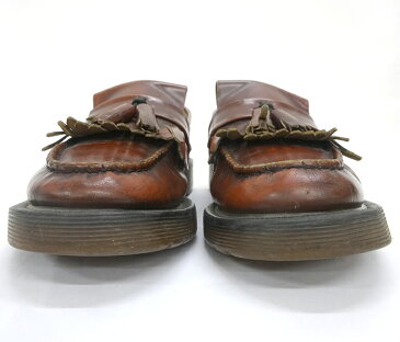 【Dr.Martens×Loake】ドクターマーチン×ローク キルトタッセルローファー 英国製 サイズ約22.5cm 茶 ブラウン シューズ 靴【中古】FB1226