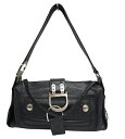 希少【Christian Dior】クリスチャンディオール 05-MA-0075 フライトライン オールレザーワンショルダーバッグ ブラック黒 ハンドバッグ【中古】FB3733