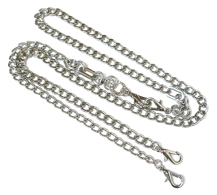 【ANTEPRIMA】アンテプリマ ショルダーストラップ 2本セット バッグチェーン ワイヤーバッグ用 カテナ チェーン シルバーカラー 保存袋付き ON3950【中古】のサムネイル