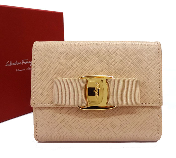 【Salvatore Ferragamo】サルヴァトーレ フェラガモ Wホック財布 コンパクトウォレ