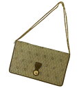 【Christian Dior】クリスチャンディオール 2WAYチェーンショルダーバッグ キャンバス×レザー ブラウン系 ハンドバッグ【中古】FB3615