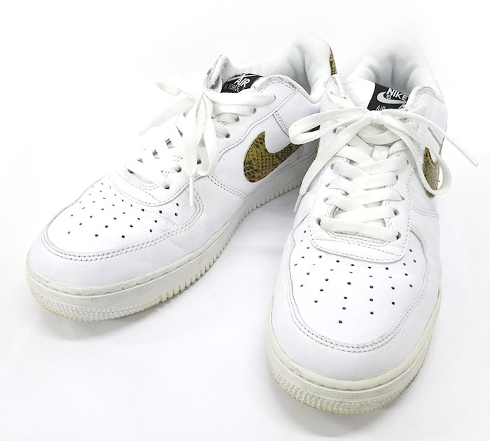 【NIKE】 ナイキ エア フォース 1 AO1635-100 スニーカー 28cm AIR FORCE 1 LOW RETRO PREMIUM QS ホワイト/ゴールド 【中古】FF3732