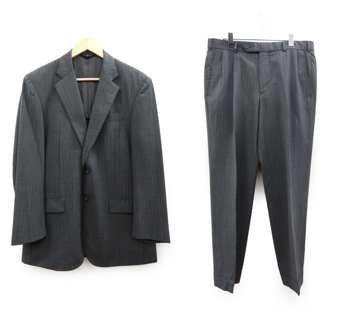 【BROOKS BROTHERS】 ブルックスブラザーズ スーツセットアップ サイズ40SHT 34W グレー メンズ ウール 春夏 美品【中古】FB3226