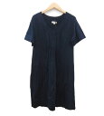 【J&M Davidson】 ジェイ アンド エム デヴィッドソン コットン 半袖 ニット ワンピース チュニック Sサイズ レディース ネイビー タグ付き 【未使用】【中古】FF3918(4)