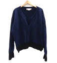 【MARNI】マルニ スキッパネック サイドスリットニット サイズ40 ネイビー レディース 【中古】FB2217