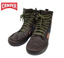 【CAMPER EXTRAOR DINARY CRAFTS】カンペール サイド切り替え ブーツ レザー×チェック柄 サイズ40 25.5cm位【中古】FF040...