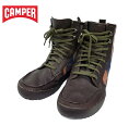 【CAMPER EXTRAOR DINARY CRAFTS】カンペール サイド切り替え ブーツ レザー×チェック柄 サイズ40 25.5cm位【中古】FF0402