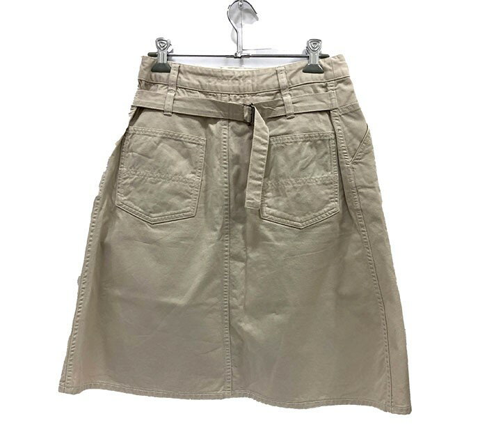 【値下げしました】 MHL.エムエイチエル マーガレットハウエル レディース コットン スカート ベージュ サイズ26 台形【中古】