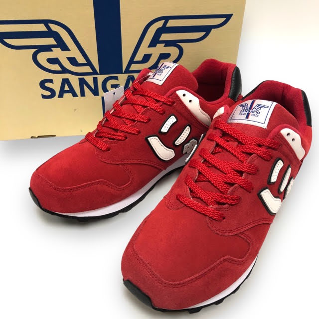 未使用品【sangacio】サンガッチョ にゅ～ず カーマインレッド スニーカー サイズ27.5 メンズ シューズ 靴 RA6472【新古品】のサムネイル
