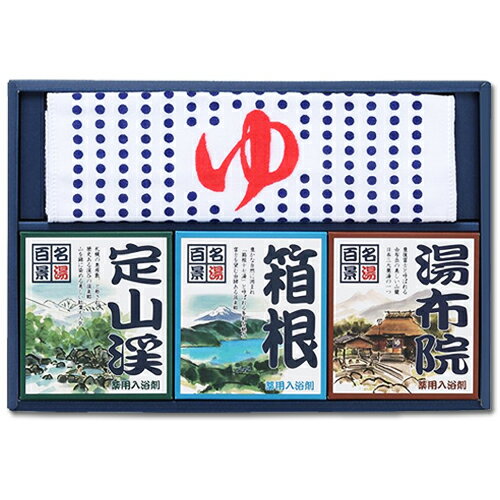 入浴剤 ギフト プレゼント 誕生日プレゼント ギフト包装済 【名湯百景ギフト 9包+タオル GMT-15】 敬老会 タオル お返し お歳暮 お年賀 薬用 疲労回復 医薬部外品 濁り 五洲薬品【 RSL発送分 】