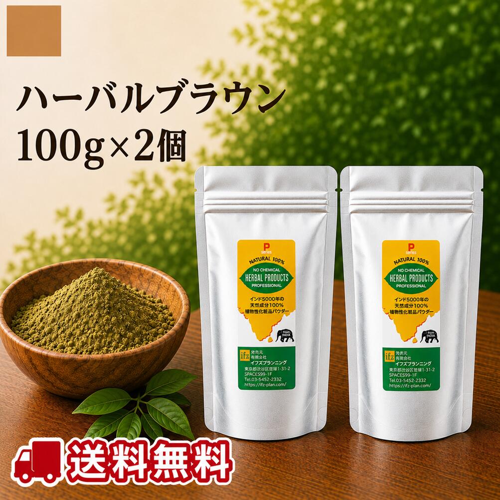 白髪染め ヘナ P02ハーバルブラウン 100g×2個セット カラー(茶系) 送料無料　ゆうパケット便 日本全国同一価格 消費…