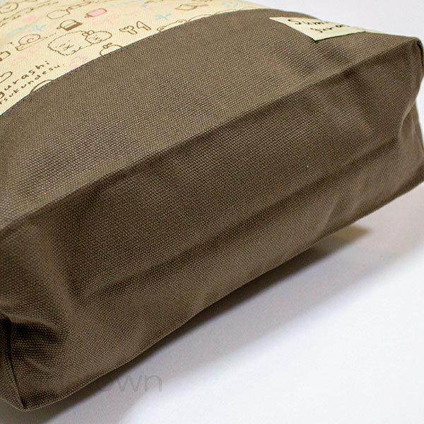 すみっコぐらし 帆布 トートバッグ 約H37×W35×D10cm ブラウン レッスンバッグ 手提げバッグ かばん