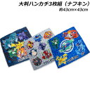 送料無料 ポケモン 大判ハンカチ3枚組 テラパゴス柄(ナフキン)ポリエステル100% 約43×43cm ランチ ランチクロス ポケットモンスター 2025年