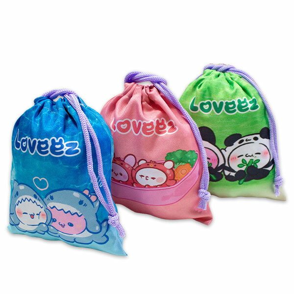 Rakuten - 送料無料 らぶいーず 巾着 3枚組 Sサイズ 約18×21cm ポリエステル100％ Loveez 2025-2026年
