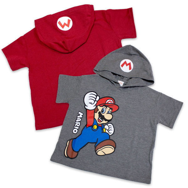 スーパーマリオ 半袖パーカーTシャツ マリオ柄 半袖 Tシャツ 子供服 シャツ パーカー SUPER MARIO マリオ 2026年