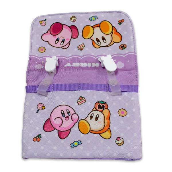 キッズタウンの星のカービィ ポケットポーチ パープル 約H110×W145×D25mm Kirby クリップポケット フラップポーチ バッグ 2026-2027年｜アングル2