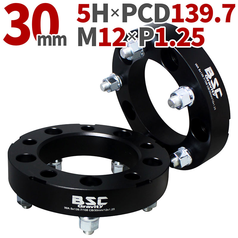 JB64 JB74 JB23 ジムニー用 ワイドトレッドスペーサー 30mm 2枚組 PCD139.7 5H P1.25 ハブ径108mm ナット10本付 サイズ M12×1.25 19HEX 6061-t6 スペーサー ツライチ ワイトレ ナット ワイドスペーサー ホイール セッティング オフセット