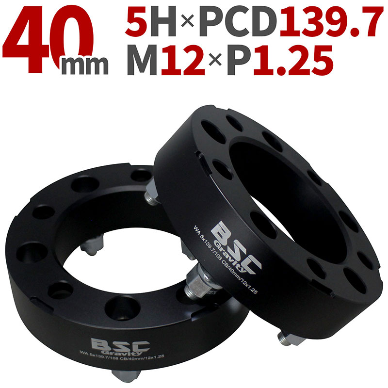 JB64 JB74 JB23 ジムニー用 ワイドトレッドスペーサー 40mm 2枚組 PCD139.7 5H P1.25 ハブ径108mm ナット10本付 サイズ M12×1.25 19HEX 6061-t6 スペーサー ツライチ ワイトレ ナット ワイドスペーサー ホイール セッティング オフセット 1