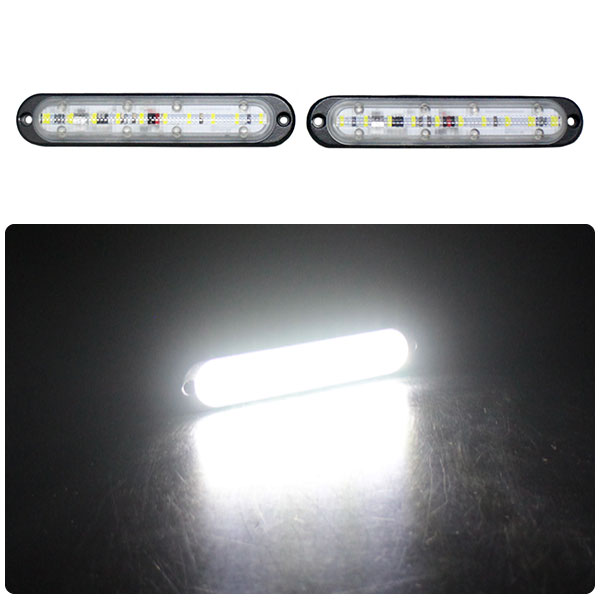 汎用 LEDマーカー 10W 2個セット ホワイト発光 全長14.5cm 薄型マーカー 明るさ十分 ワークライト 12～24V