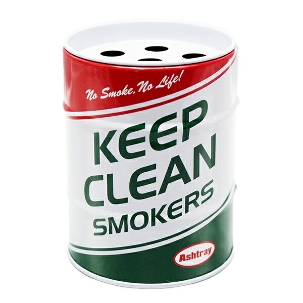 US風 缶灰皿 KEEP CLEANミニチュアのドラム缶型！ 灰皿に・ペン立てに・小物入れに！