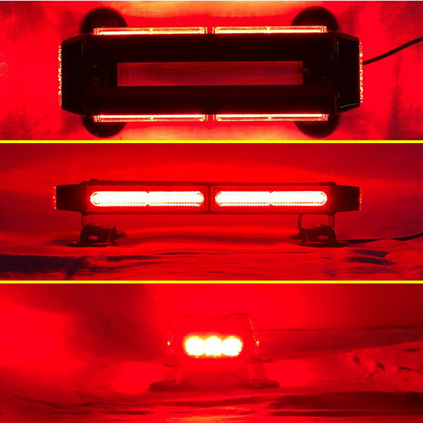 緊急車両用 赤色灯 12V 24V【37cm】LED回転灯 バータイプ【レッド】COBチップ採用 バーサイドLED シガーソケット電源 強力マグネット 電気 ガス 水道 レッカー 移動電源 血液運搬 パトライト パトランプ WB8236-2S