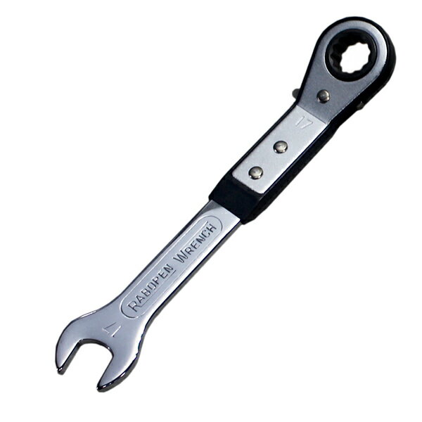 コンビネーションラチェット【 17 】mmラチェットはオフセットタイプ片口はスパナ・全長 21.5 cm(4.0)