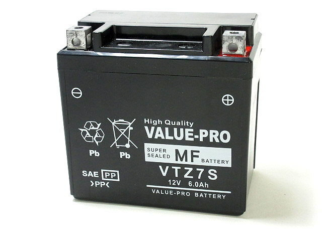 [新品]VALUE PRO 充電済バッテリー VTZ7S ◆ [ホンダ：～250] XR230・XR230モタード[MD36] VTR250[JBKーMC33] YTZ7S TTZ7SL FTZ5L-BS DTZ7S 他互換