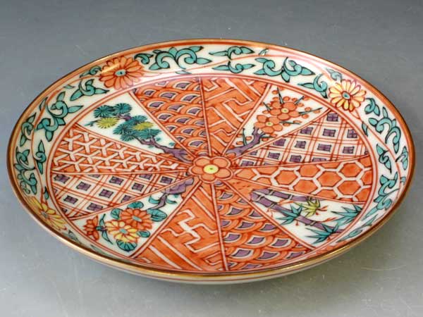 京焼・清水焼　皿　PCB801-01　色絵帯唐草　四寸皿【送料無料】