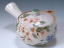 京焼・清水焼 急須 KTA458 白掛彩草花 急須【送料無料】