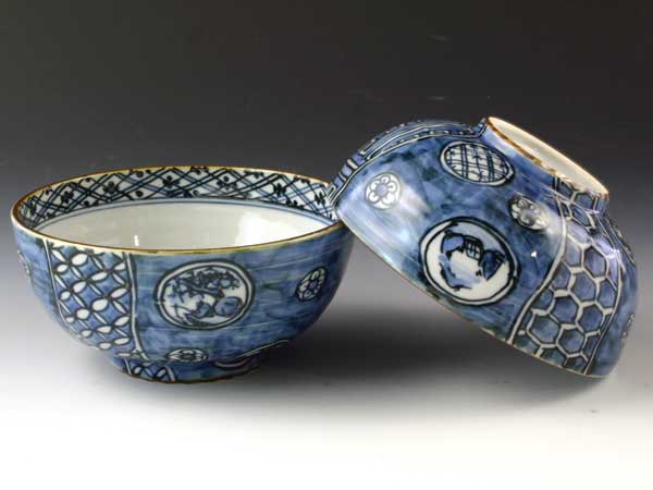 京焼・清水焼　組飯碗　LWS463　染丸紋【送料無料】