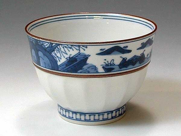 京焼・清水焼　お茶呑茶碗　QIX325　帯山水　5客セット【送料無料】