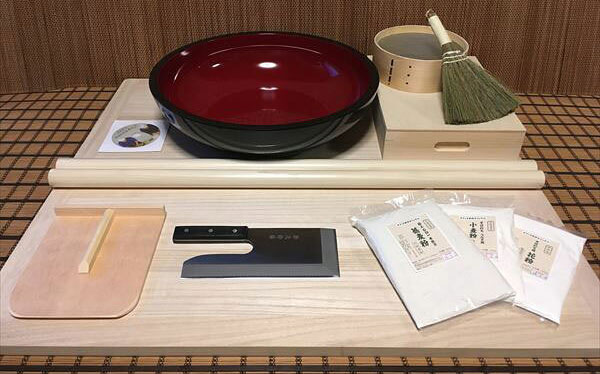 48センチこね鉢24センチ包丁L判生舟フルイ粉ホーキそば粉セット nteto5 オフィス木村it21