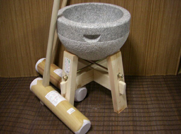 Rakuten - 餅つき道具　三升用臼　木台・杵L・Mセット オフィス木村it21