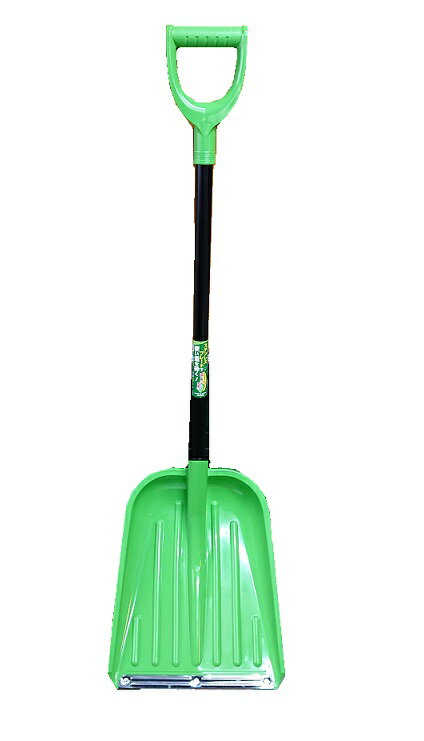 グリーンパル　ポリスコ脱着式（グリーン）　スチールパイプ柄　先端金具ステンレス　雪かき　除雪