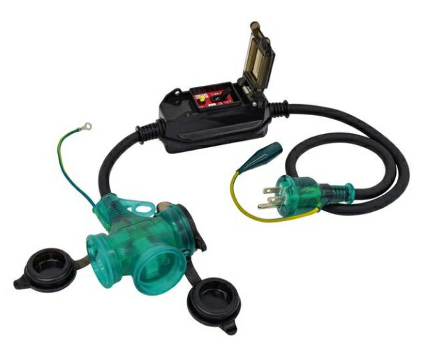 Rakuten - 日動工業 PBW-EKT-S 防雨ポッキン延長ブレーカ 過負荷短絡漏電保護兼用 1m 屋内・屋外兼用 防雨キャップ付き