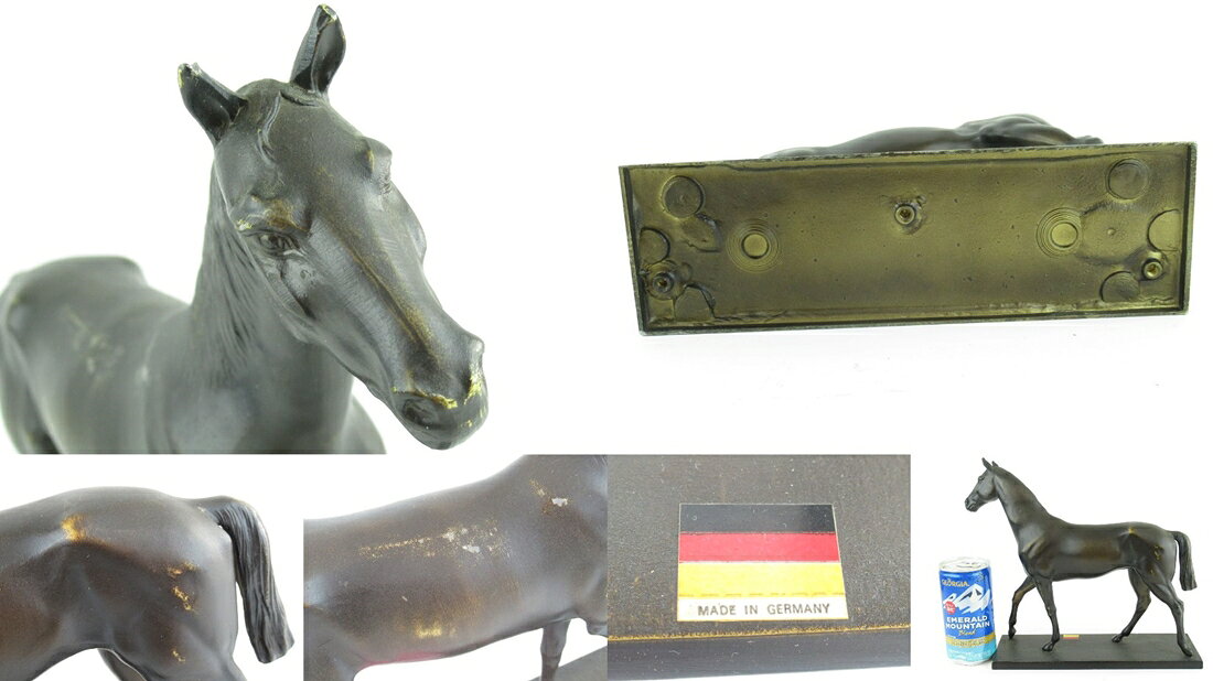 【中古】正規品 H. Scholter 馬 置物 インテリア オブジェ ウマ うま ブロンズ像 ドイツ製【送料無料】 [2]
