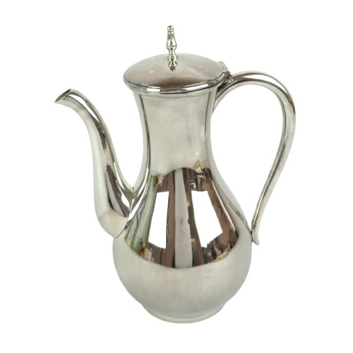 【中古】純銀製 ティーポット M刻印 高さ20cm シルバー 450g 【送料無料】