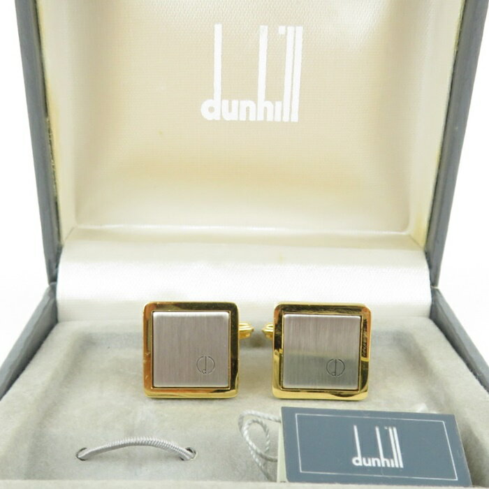 スーパーSALE限定価格!!【中古】正規品 dunhill ダンヒル カフス カフス シルバーカラーxゴールドカラー バイカラー スクエア メンズアクセサリー ...