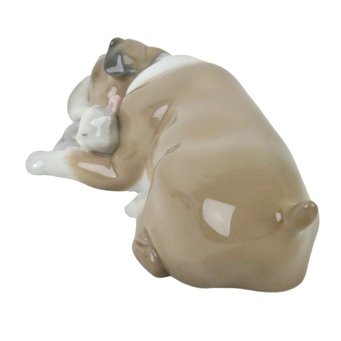 【中古】正規品 LLADRO リヤドロ フィギュリン 6417『仲良し』犬 ブルドッグ 猫 スペイン製【送料無料】 [3]