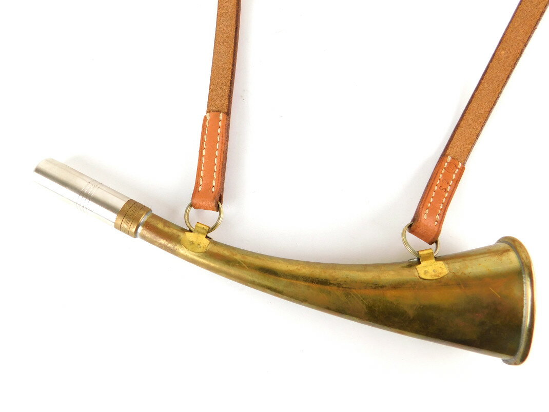 【中古】正規品 HERMES エルメス アンティーク 狩り 角笛 ハンティングホーン 革 レザーストラップ【送料無料】 3