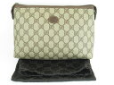 【中古】正規品 GUCCI グッチ オールドグッチ アクセサリーコレクション GGスプリーム ファスナーポーチ 男女兼用 イタリア製 保存袋付き【送料無料】