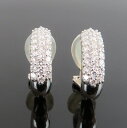 【中古】トータル0.50Ct ダイヤモンド K18 ホワイトゴールド Pt900 プラチナ パヴェダイヤモンド イヤリング クリップ式 18金 7.0g【送料無料】