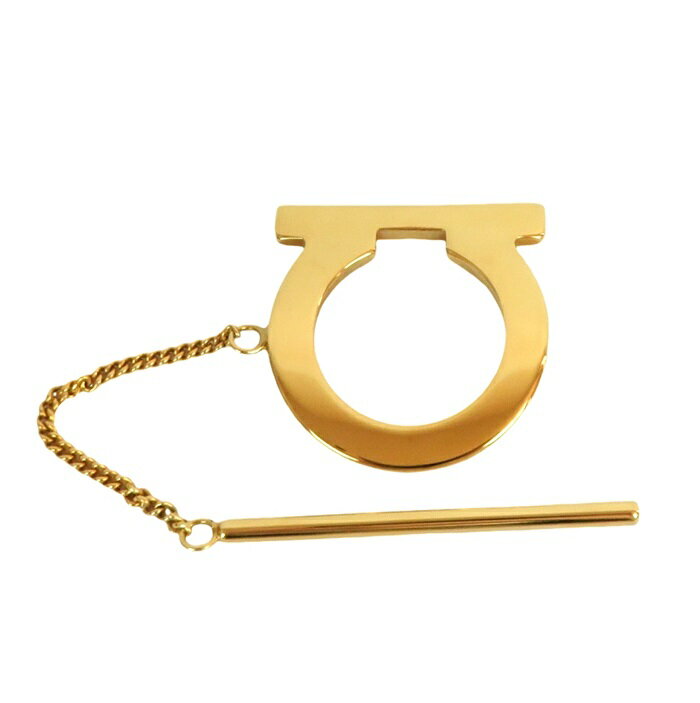 【中古】正規品 Salvatore Ferragamo サルヴァトーレ・フェラガモ ガンチーニ スカーフリング ゴールドカラー 保存袋・箱付き【送料無料】