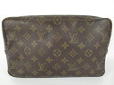 【中古】正規品 LOUIS VUITTON ルイヴィトン トゥルース・トワレット 28 コスメポーチ モノグラム PVCレザー ブラウン フランス製 化粧ポーチ...