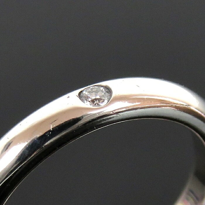 【中古】正規品 TIFFANY＆Co. ティファニー ELSA PERETTI エルサ・ペレッティ リング 指輪 6.5号 1Pダイヤモンド スターリングシルバー925 スタッキングバンドリング 2.3g【送料無料】 3