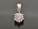 【中古】0.37Ct ダイヤモンド Pt900 プラチナ ペンダントトップ ペンダントチャーム ソーティング付き【送料無料】