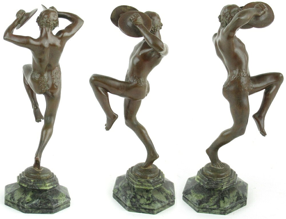 【中古】正規品 Eugene Desire Piron ウジェーヌ・ピロン シンバルを叩く男性像 ブロンズ像 銅像 フィギュア フィギュリン 紳士 オブジェ ディスプレイ【送料無料】 [2]