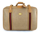【中古】正規品 GUCCI オールドグッチ シェリーライン スーツケース ラゲッジバッグ トラベルバッグ トランクケース ブラウン PVCレザー 【送料無料】